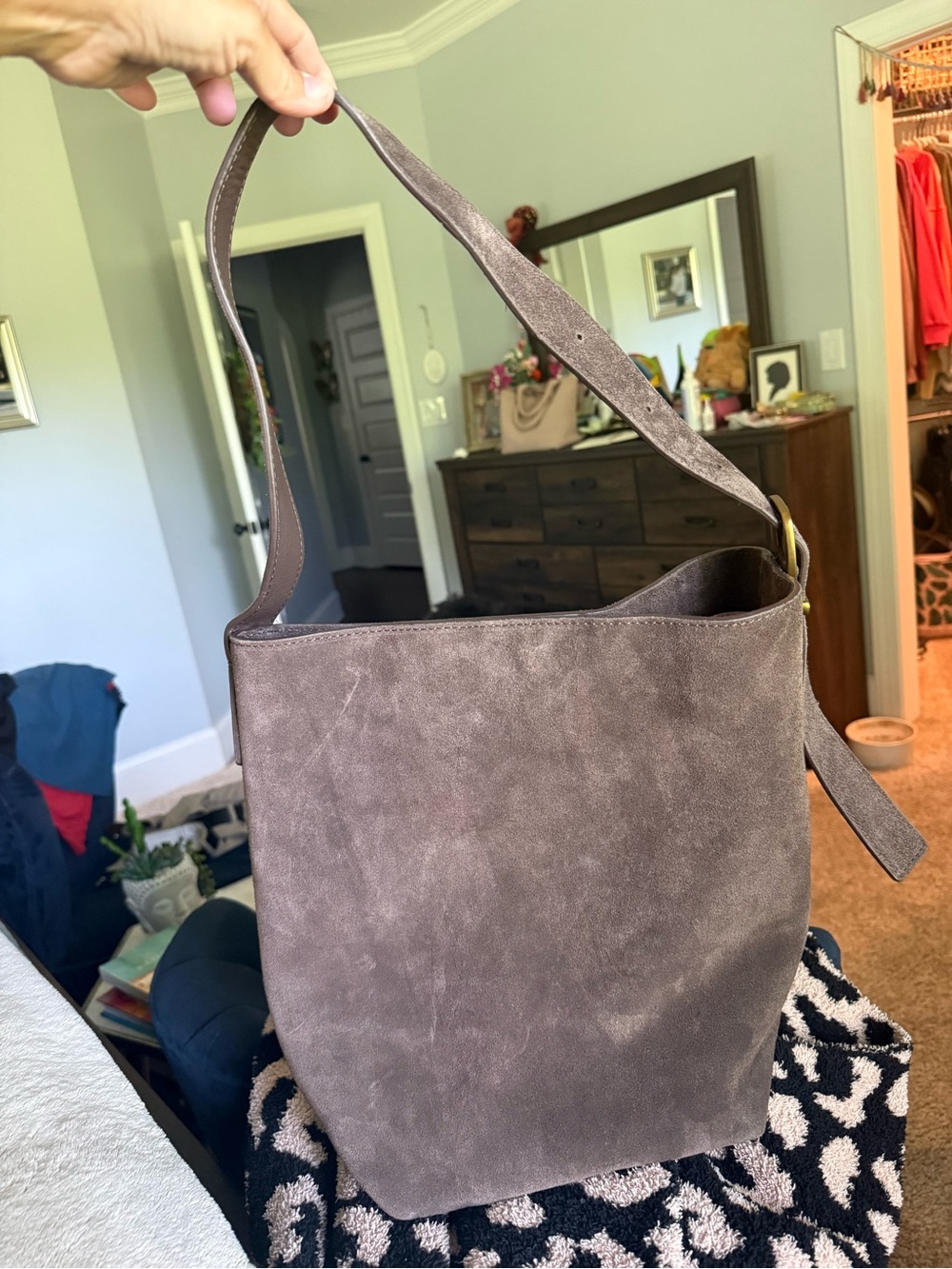 Taupe 100% leather Shoulder Bag - Classic Women's Tote